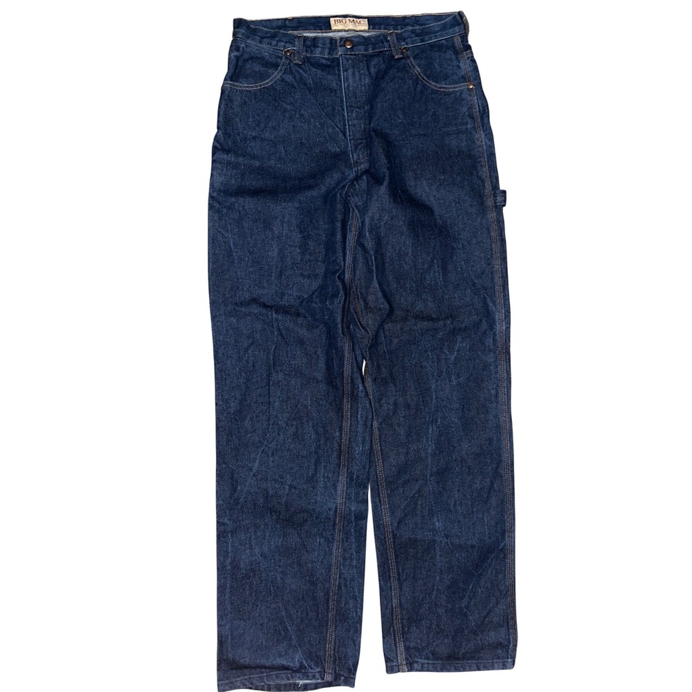 Big Mac Mens Carpenter Jeans Dark Wash Denim Utility Workwear Pants 36x34